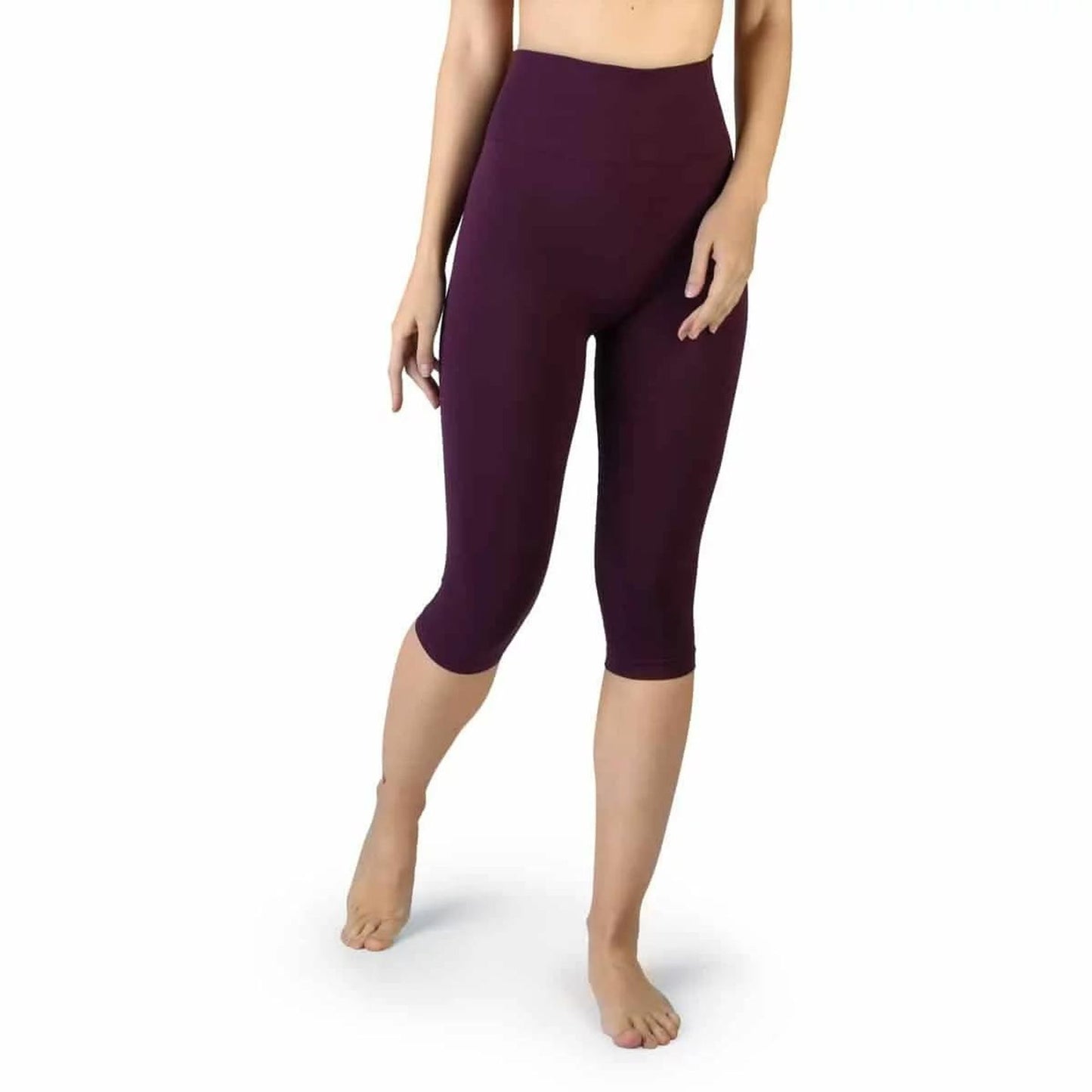 Leggings anticellulite snellente a vita alta - Pinocchietto - Burgundy