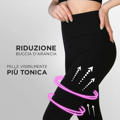 Leggings anticellulite snellente a vita alta - Pinocchietto - Burgundy