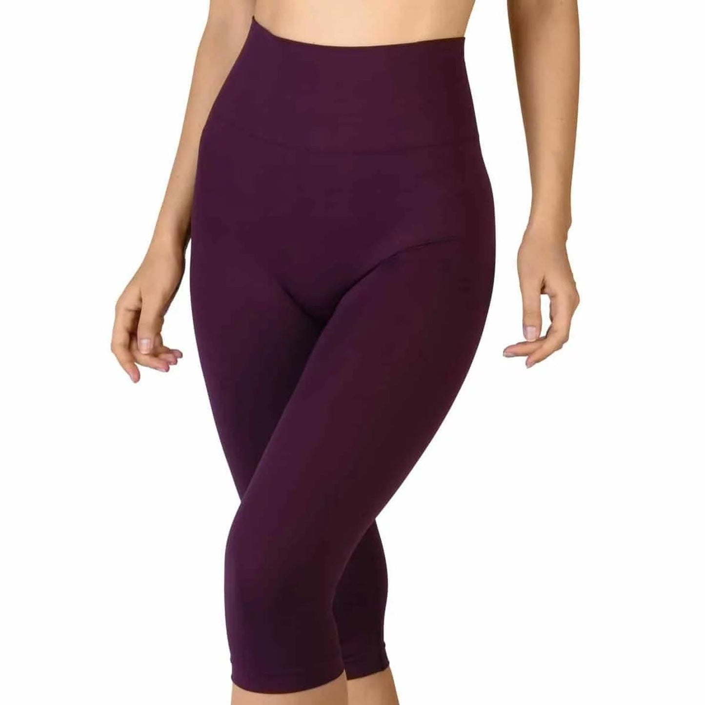 Leggings anticellulite snellente a vita alta - Pinocchietto - Burgundy